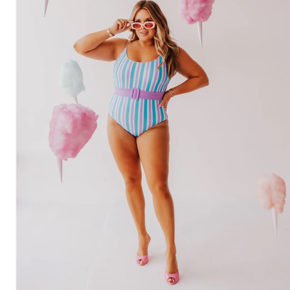Pink Desert belted one piece
